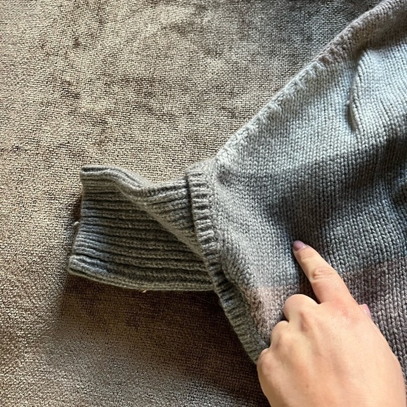 Ann Taylor Loft Gray Striped Sweater Poncho - Size XS/ S - Picture 4 of 7